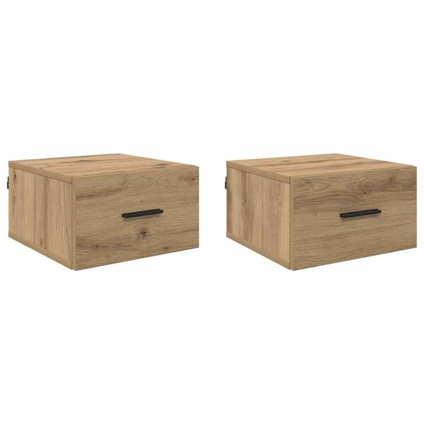 vidaXL Y&ouml;p&ouml;yt&auml;kaappi 2 pcs artesaani tammi 35 x 35 x 20 cm