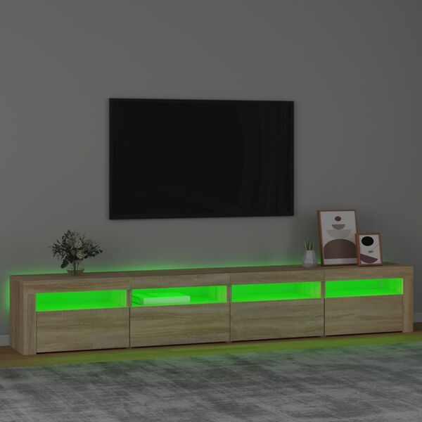 vidaXL TV-taso LED-valoilla Sonoma-tammi 240x35x40 cm