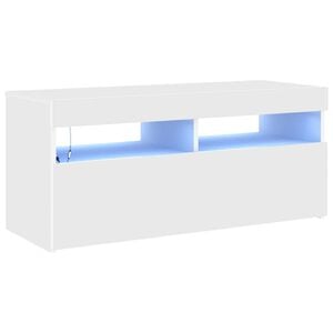 vidaXL TV-taso LED-valoilla valkoinen 90x35x40 cm