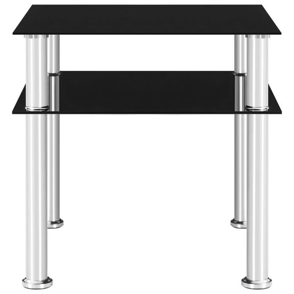 vidaXL Sivup&ouml;yt&auml; musta 45x50x45 cm karkaistu lasi