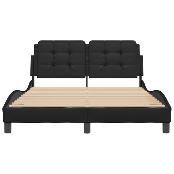 vidaXL S&auml;ngynrunko ilman patjaa Zadar musta 120x200 cm keinonahka