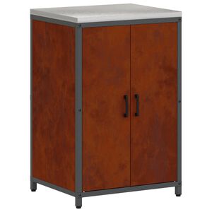 vidaXL Keitti&ouml;n s&auml;ilytys hyllyll&auml; Ruosteinen 60 x 50 x 92 cm Ter&auml;s