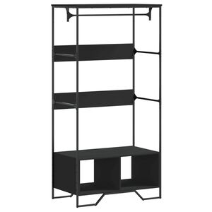vidaXL Vaatekaappi musta 90x50x180 cm tekninen puu