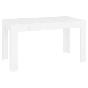 vidaXL Ruokap&ouml;yt&auml; valkoinen 140x74,5x76 cm tekninen puu