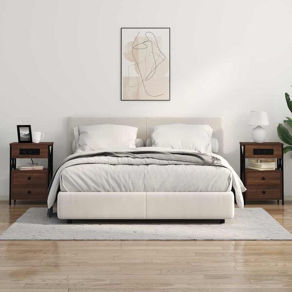 vidaXL Y&ouml;p&ouml;yt&auml;kaappi Ruskea tammi 40 x 31 x 60 cm Tekninen puu