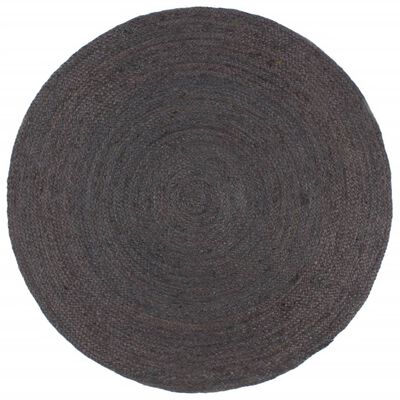 vidaXL Käsintehty pyöreä juuttimatto 210 cm tummanharmaa