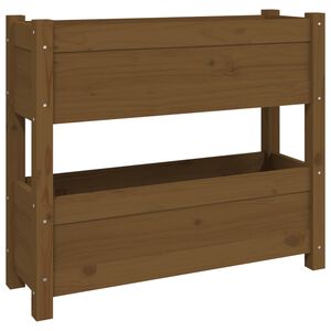 vidaXL Kukkalaatikko hunajanruskea 77x25x66 cm t&auml;ysi m&auml;nty