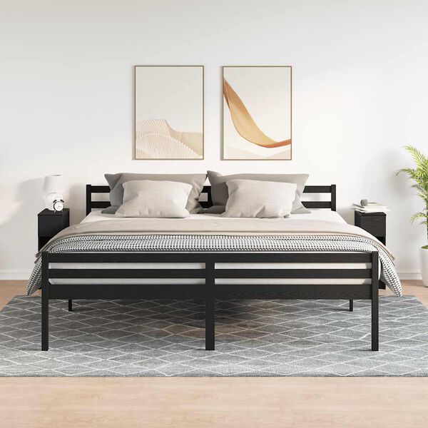 vidaXL yöpöytäkaapit laatikolla 2 kpl musta tammi 20x36x60 cm