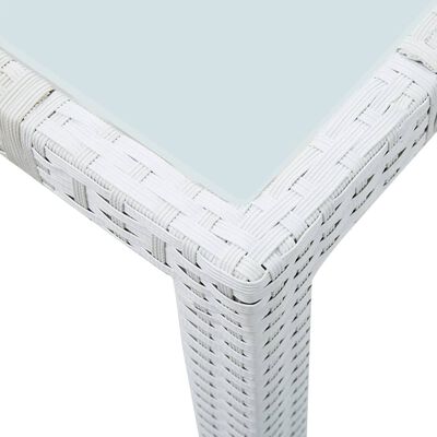 vidaXL Puutarhapöytä valkoinen 150x90x75 cm polyrottinki