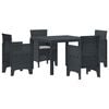vidaXL Piharuokailu setti 5 pcs Antrasiitti Polypropeeni