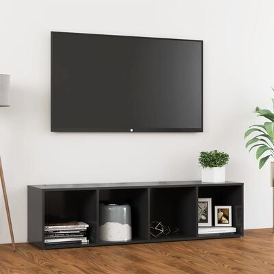 vidaXL TV-taso harmaa 142,5x35x36,5 cm tekninen puu