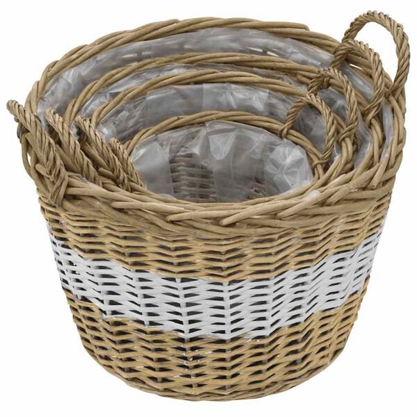 vidaXL Korotettu kukkalaatikko 4 kpl paju PE-vuorella