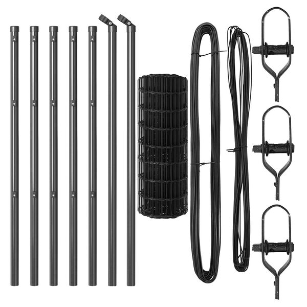 vidaXL Aita ja Tuki Harmaa 0,4 x 10 m Ter&auml;s ja PVC