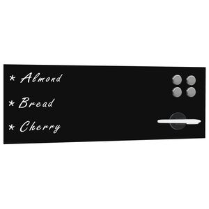 vidaXL Sein&auml;kiinnitteinen magneettinen musta tussitaulu lasi 60x20 cm