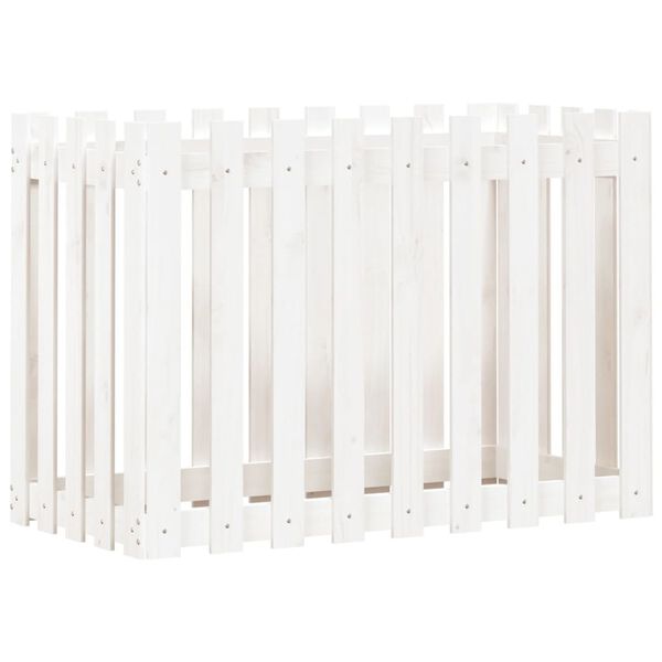 vidaXL Kukkalaatikko aitamuotoilu valkoinen 100x50x70 cm t&auml;ysi m&auml;nty