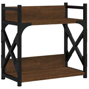 vidaXL Tulostinteline 2 tasoa ruskea tammi 40x20x40 cm tekninen puu