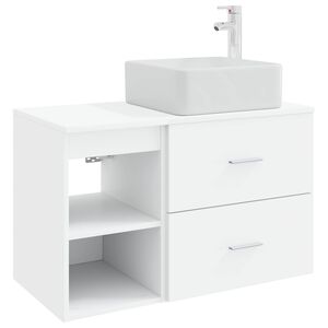 vidaXL Kylpyhuonekalustesetti 2 pcs valkoinen Tekninen puu