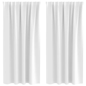 vidaXL Piment&auml;v&auml; verho renkailla 2 kpl Kirkas valkoinen 175 x 140 cm