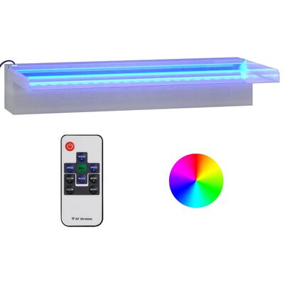 vidaXL Vesiputous RGB LED-valoilla ruostumaton teräs 45 cm
