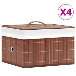vidaXL S&auml;ilytyslaatikot bambu 4 kpl ruskea