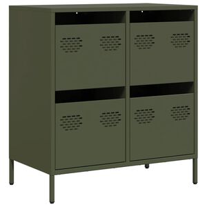 vidaXL senkki oliivinvihre&auml; 68x39x73,5 cm kylm&auml;valssattu ter&auml;s