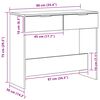 vidaXL Konsolipöytä Musta tammi 90 x 36 x 75 cm Tekninen puu