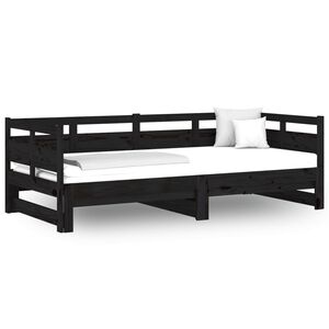 vidaXL Sohvas&auml;nky ulosvedett&auml;v&auml; musta t&auml;ysi m&auml;nty 2x (80x200) cm