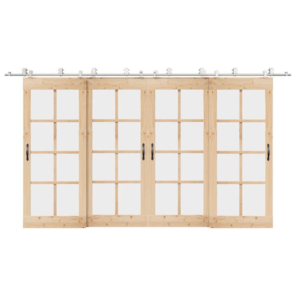 vidaXL Liukuoven asennustarvikkeet 400 cm ruostumaton teräs hopea