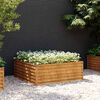 vidaXL Korotettu kukkalaatikko 100x100x36 cm Corten ter&auml;s