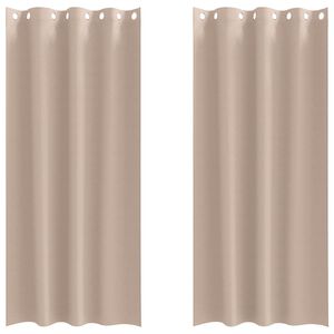 vidaXL Piment&auml;v&auml; verho renkailla 2 kpl Taupe 225 x 140 cm Polyesteri