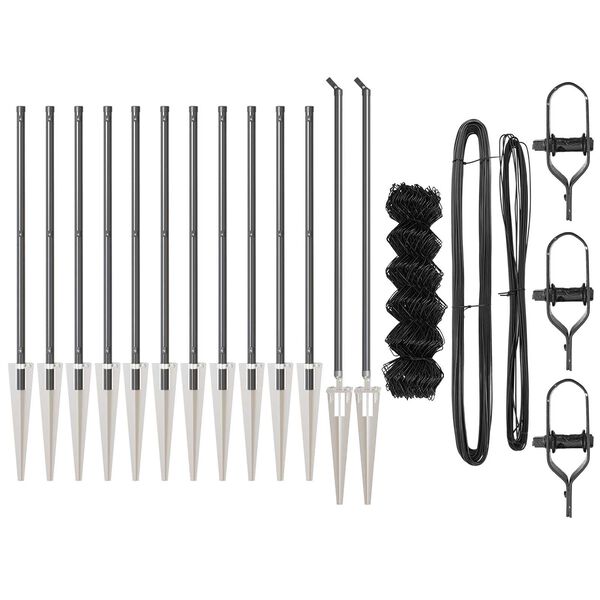 vidaXL Aitalatu Harmaa 25 x 0,6 m (60 x 60 mm verkko) Ter&auml;s ja PVC