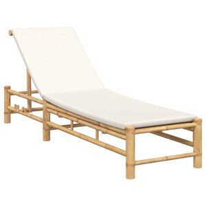 vidaXL Aurinkotuoli tyynyill&auml; 55x199x30 cm bambu