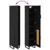 vidaXL Korkea kaappi Musta tammi. 34,5 x 34 x 180 cm Tekninen puu