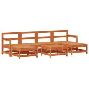 vidaXL Pihan oleskeluryhm&auml; 7 pcs Vahans&auml;vyinen Ruskea Massiivim&auml;nty