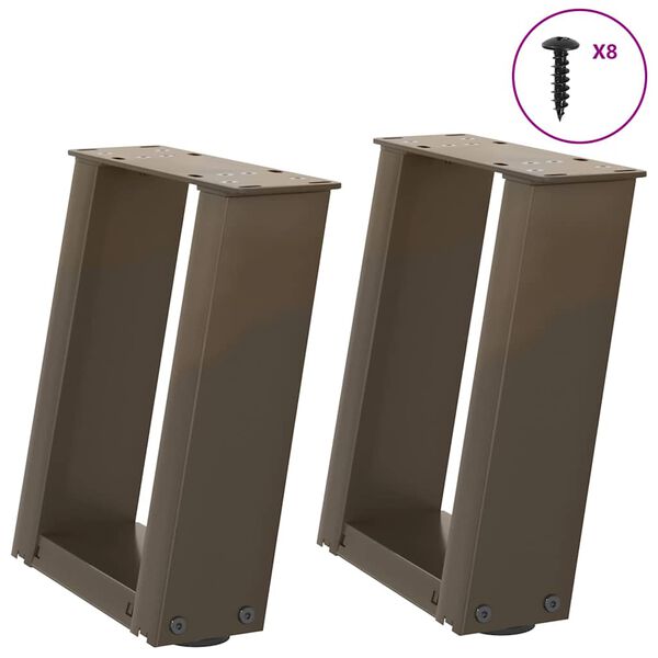 vidaXL Sohvap&ouml;yd&auml;n jalat U-muotoiset 2 kpl Luonnonv&auml;rinen ter&auml;s 30x(30-31) cm Ter&auml;s