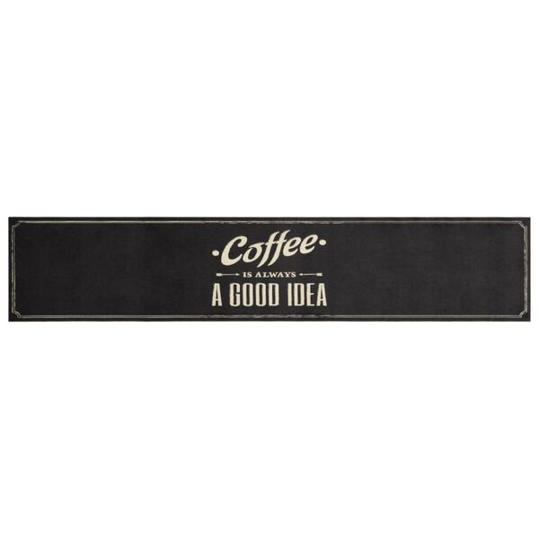 vidaXL Keittiön pestävä lattiamatto Coffee teksti 60x300 cm sametti