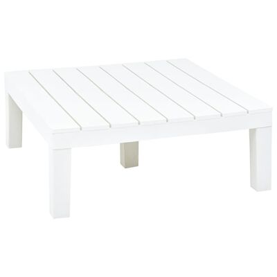vidaXL Puutarhapöytä valkoinen 78x78x31 cm muovi