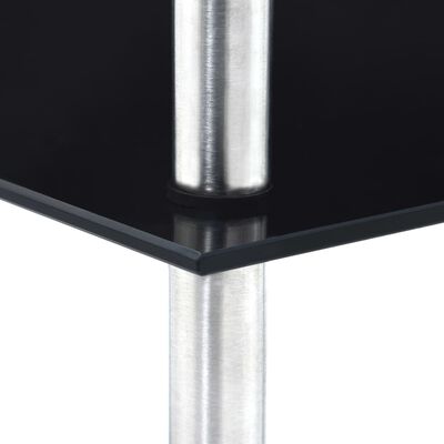vidaXL 4-kerroksinen hylly musta 30x30x100 cm karkaistu lasi