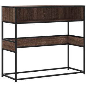 vidaXL Konsolip&ouml;yt&auml; ruskea tammi 90x35x80 cm tekninen puu