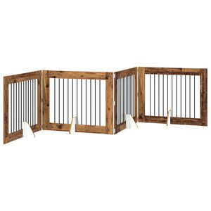 vidaXL K&auml;yt&auml;nn&ouml;llinen koiraportti jalustoilla 4 kpl Vanha puu 401 cm