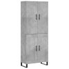 vidaXL Kaappi betoninharmaa 69,5x34x180 cm tekninen puu