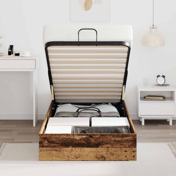 vidaXL Ottoman S&auml;ngyn Runko Vanha puu 75,5 x 190 cm K&auml;sitelty puu