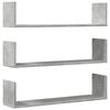 vidaXL Sein&auml;hyllyt 3 kpl betoninharmaa 80x18x18 cm tekninen puu