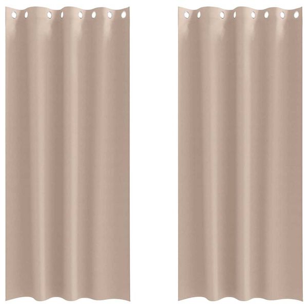 vidaXL Piment&auml;v&auml; verho renkailla 2 pcs Harmaanruskea 260 x 140 cm