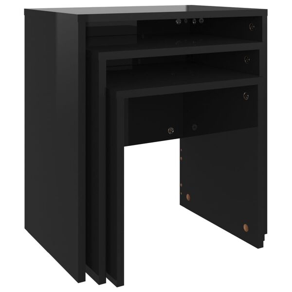 vidaXL Sarjasohvap&ouml;yd&auml;t 3 kpl korkeakiilto musta lastulevy