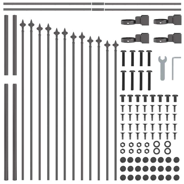 vidaXL Puutarha-aita Harmaa 170 x 100 cm