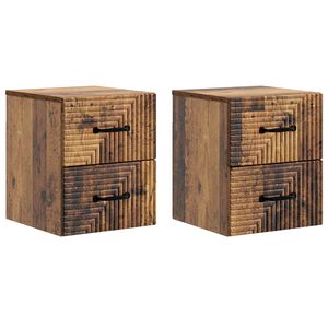 vidaXL Sein&auml;lle Kiinnitett&auml;v&auml; Y&ouml;p&ouml;yt&auml; 2 pcs Vanha puu Tekninen puu
