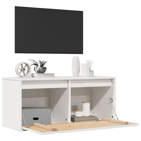 vidaXL Seinäkaappi valkoinen 80x30x35 cm täysi mänty