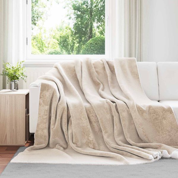 vidaXL Heittoviltti Beige 220 x 240 cm Fleese