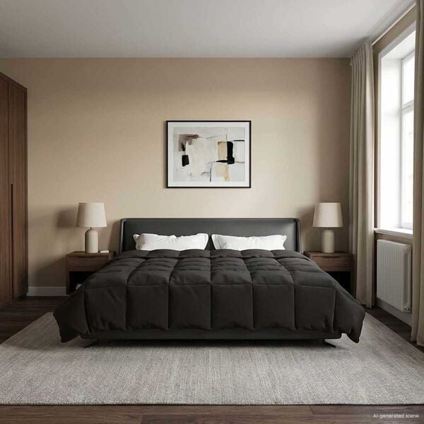 vidaXL Kes&auml;peitto Quiltottu Antrasiitti 220 x 240 cm Mikrokuitu